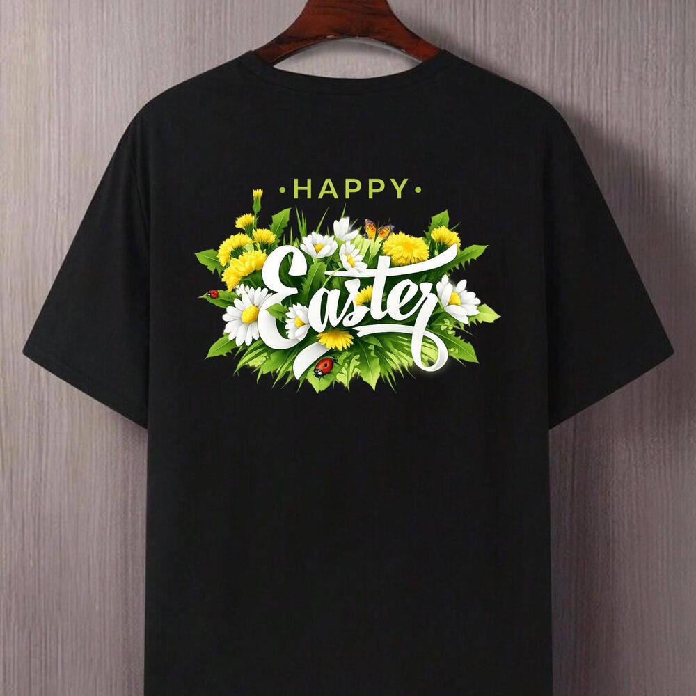 Happy Easter Floral Shirt, Spring Easter Shirt, Cute Daisy Bunny Easter Tee,